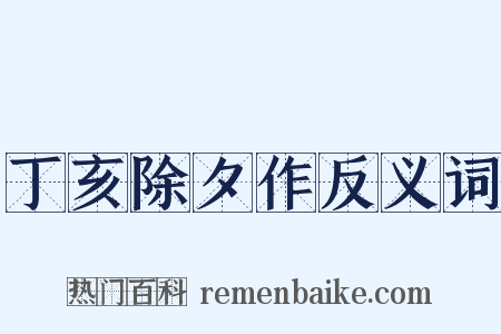 丁亥除夕作反义词是什么意思的图片